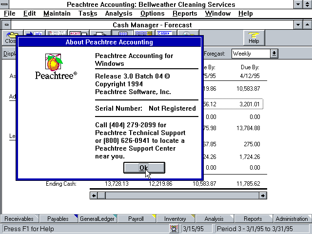 Peachtree Complete Accounting 3.0 for Windows - About